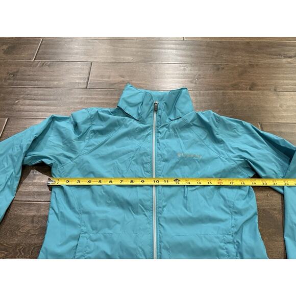 Columbia Jacket Womens Teal Switchback II Raincoat Full Zip Hidden Hood M RL2149 - Picture 11 of 11